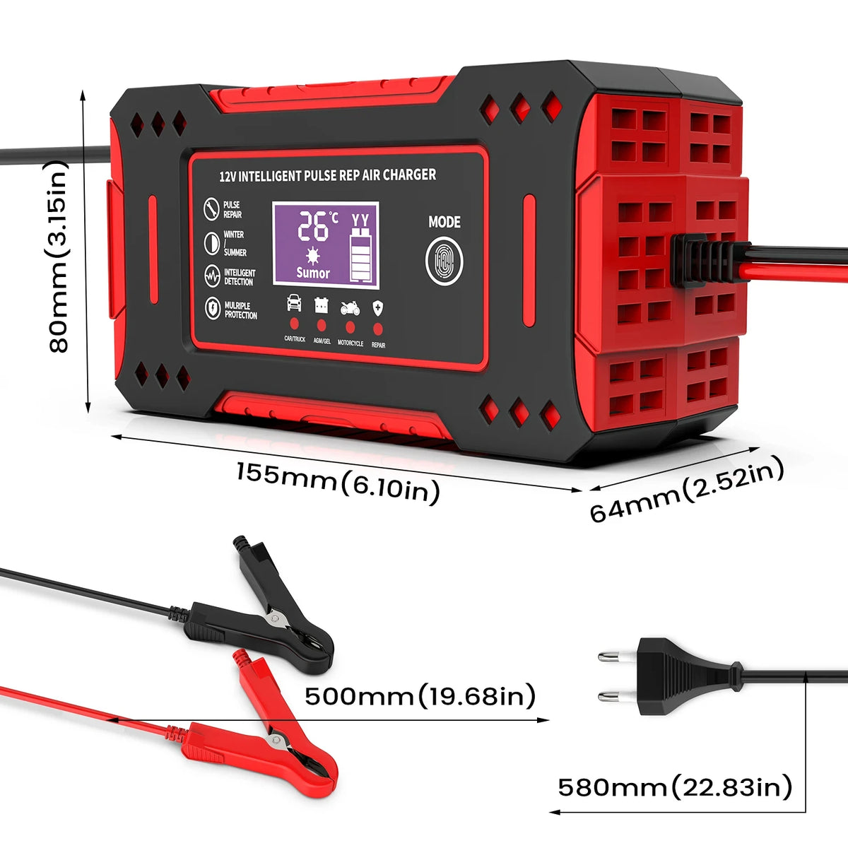 12V Intelligent Car Battery Charger