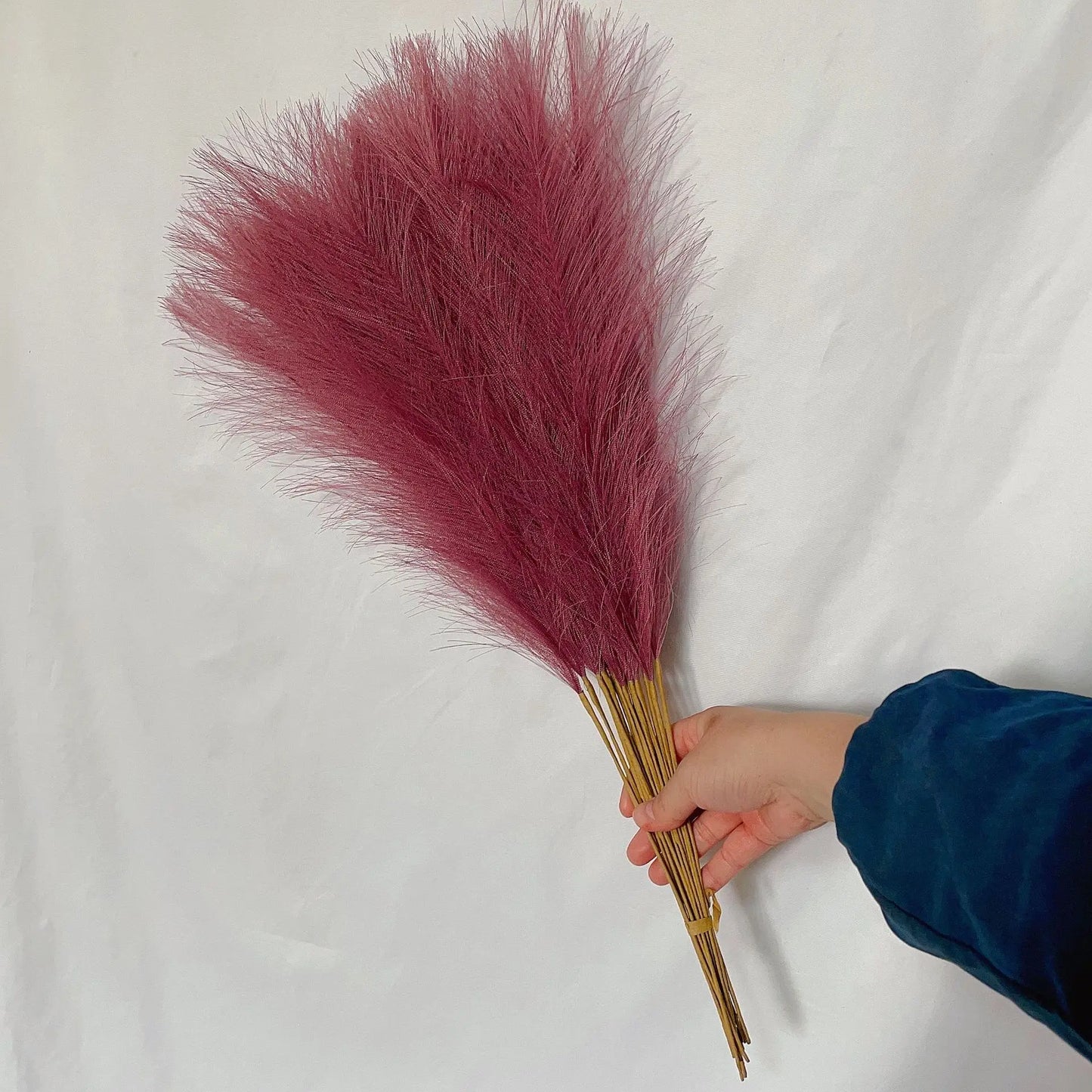 10Pcs Artificial Flowers Fluffy Pampas Grass Decor Fake Plant Reed Flower for Wedding Boho Bouquet Office Hotel Vase Decoration