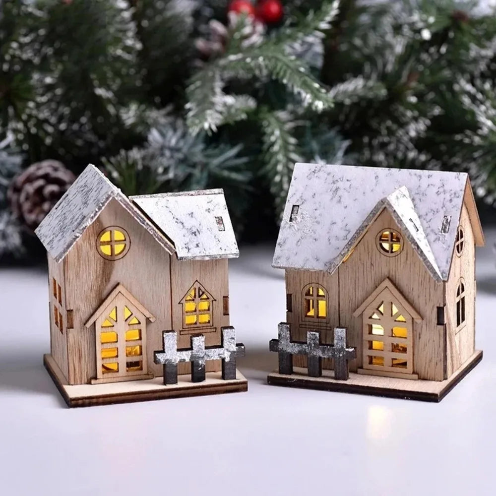 Christmas LED Wooden House Decoration