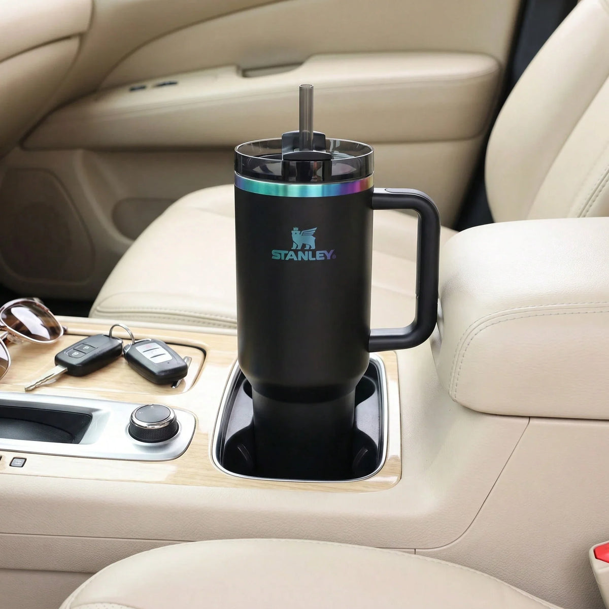 Stanley 40oz Black Rainbow Tumbler