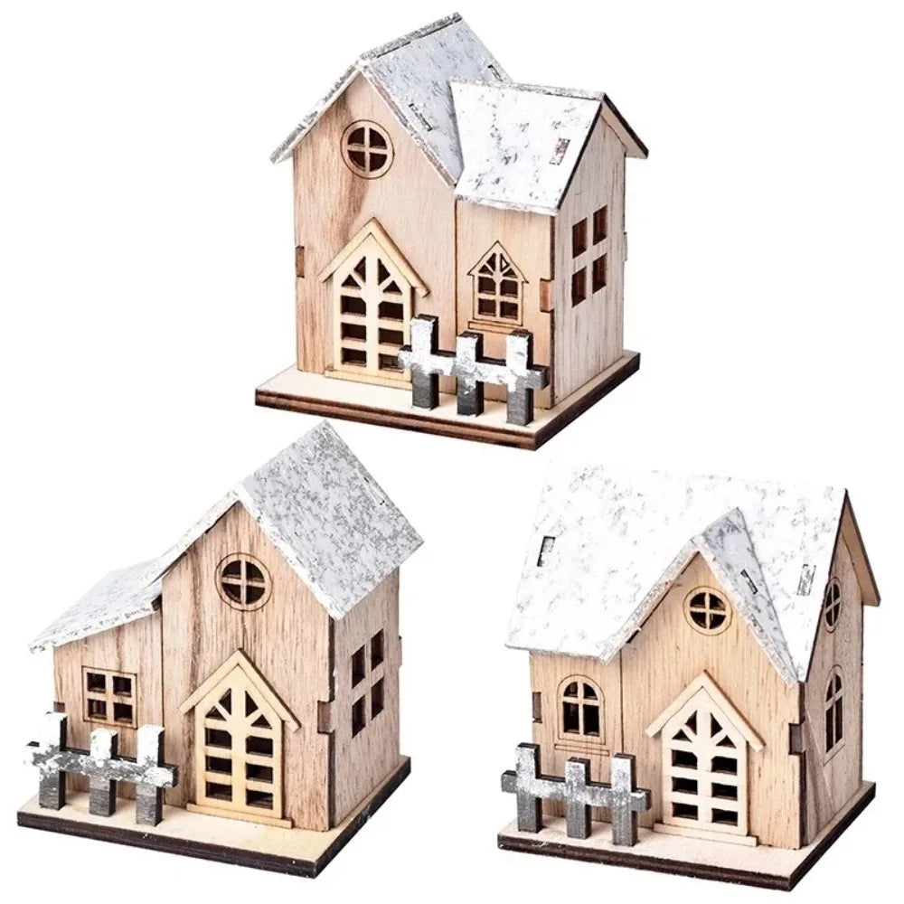 Christmas LED Wooden House Decoration