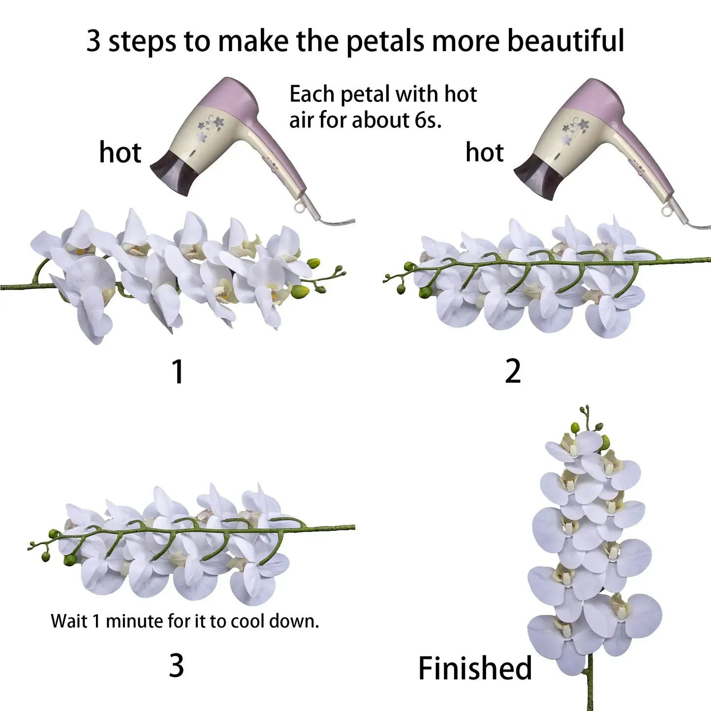 Faux Orchid Flower Branch Decor