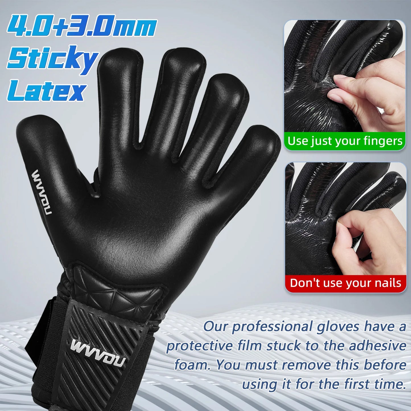 WVVOU Soccer Goalkeeper Fingersave Gloves
