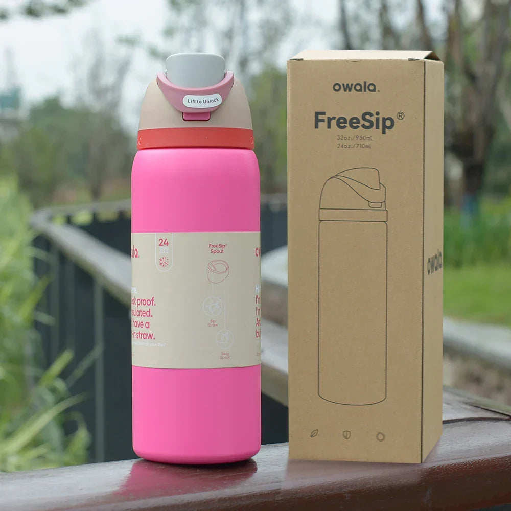 Owala FreeSip Blue Bow Tie Bottle