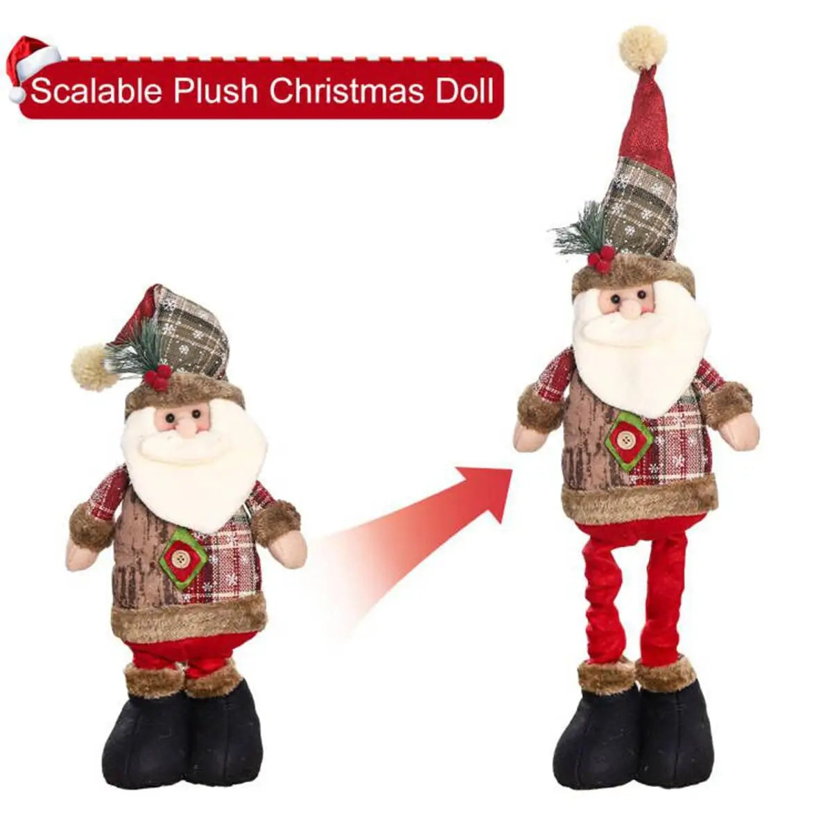 Telescopic Christmas Doll Holiday Decoration