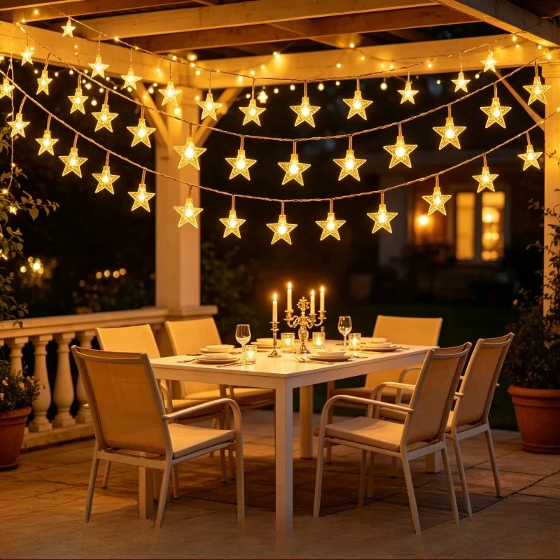 LED Star String Christmas Lights