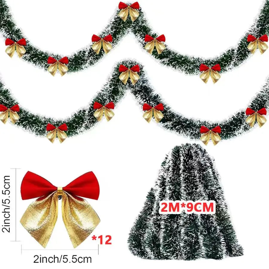 Green Christmas Tinsel Ribbon Garland