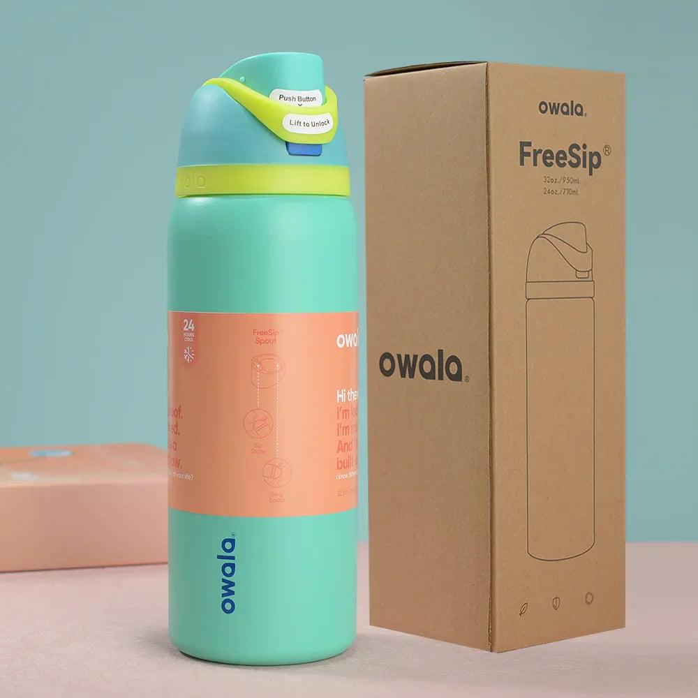 Owala FreeSip Black and White Bottle