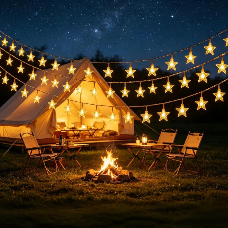 LED Star String Christmas Lights