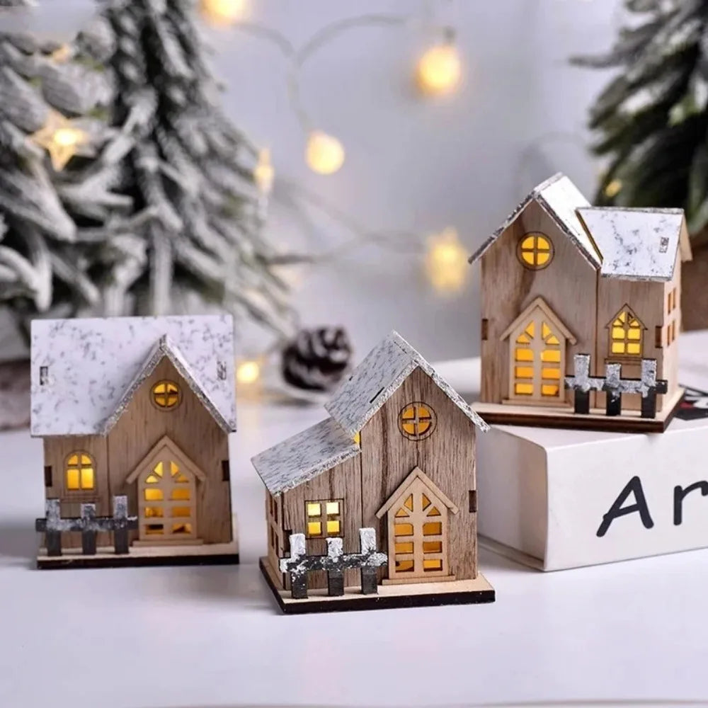 Christmas LED Wooden House Decoration