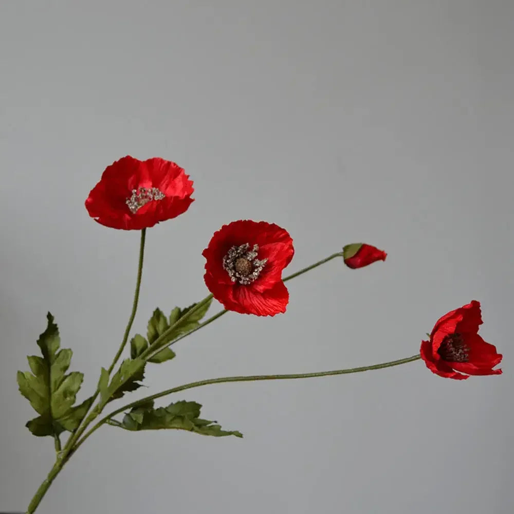 Artificial Flowers Fake Poppy Silk Flowers Long Stem Housewarming Garden Table Wedding DIY Party Wedding Bridal Bouquet Decor