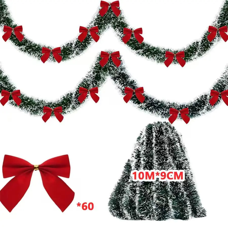 Green Christmas Tinsel Ribbon Garland