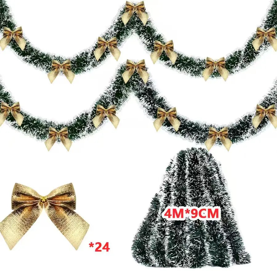 Green Christmas Tinsel Ribbon Garland