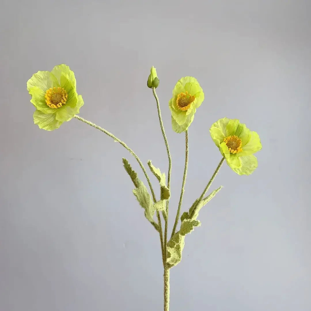 Artificial Flowers Fake Poppy Silk Flowers Long Stem Housewarming Garden Table Wedding DIY Party Wedding Bridal Bouquet Decor