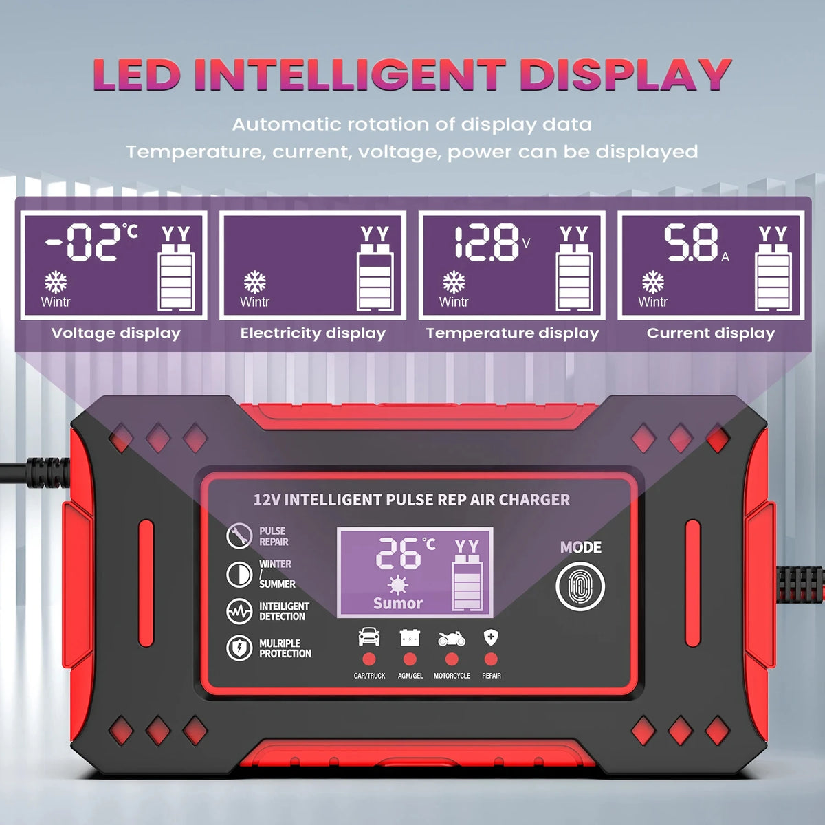 12V Intelligent Car Battery Charger