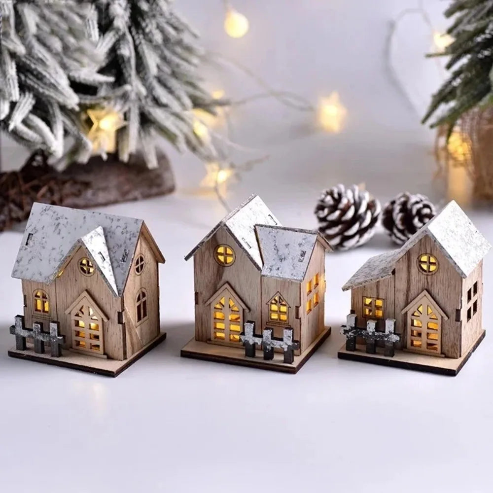 Christmas LED Wooden House Decoration