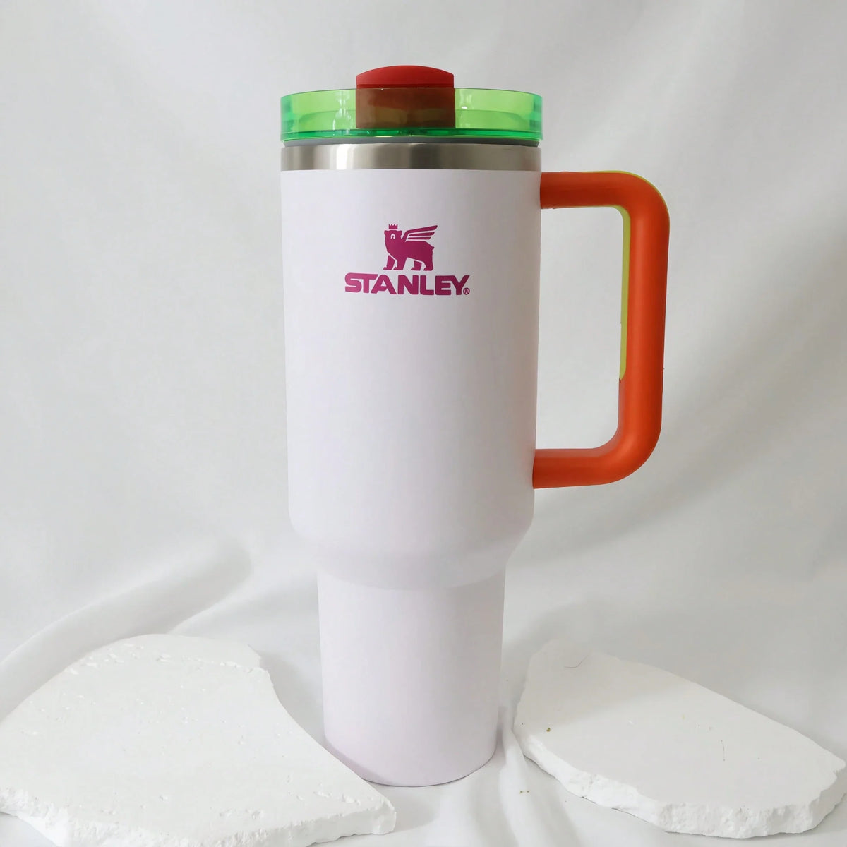 Stanley 40oz White Colorblock Tumbler