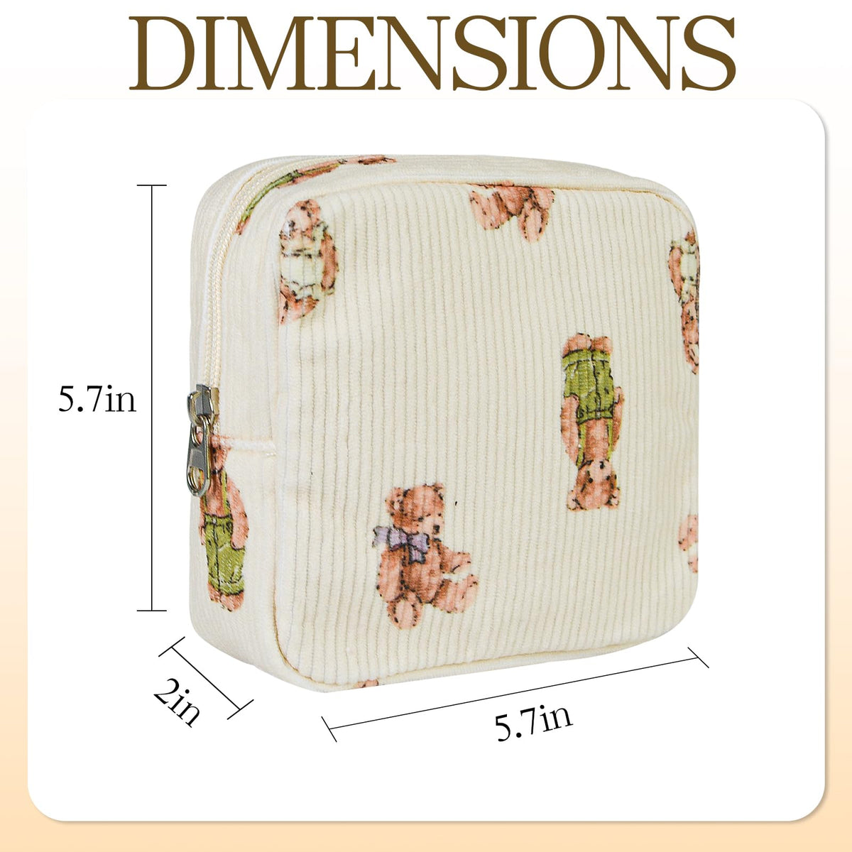 AMZMA Small Pouches for Purse Cute Mini Cosmetic Bag with Zipper Aesthetic Corduroy Makeup Bags Toiletry Bag