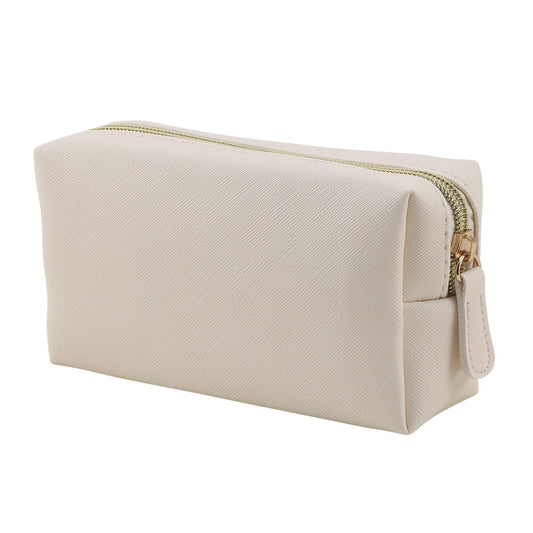 Apooliy Leather Makeup Bag for Purse Travel, Portable Small Cosmetic Organizer for Women and Girls, Make up Bag with Zipper