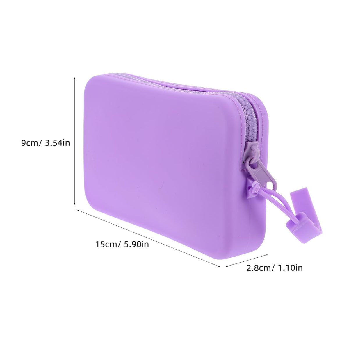 ARTIBETTER Silicone Makeup Bag Zippered Small Portable Waterproof Cosmetic Pouch Travel Organizer Purple Storage Case for Toiletries and Accessories