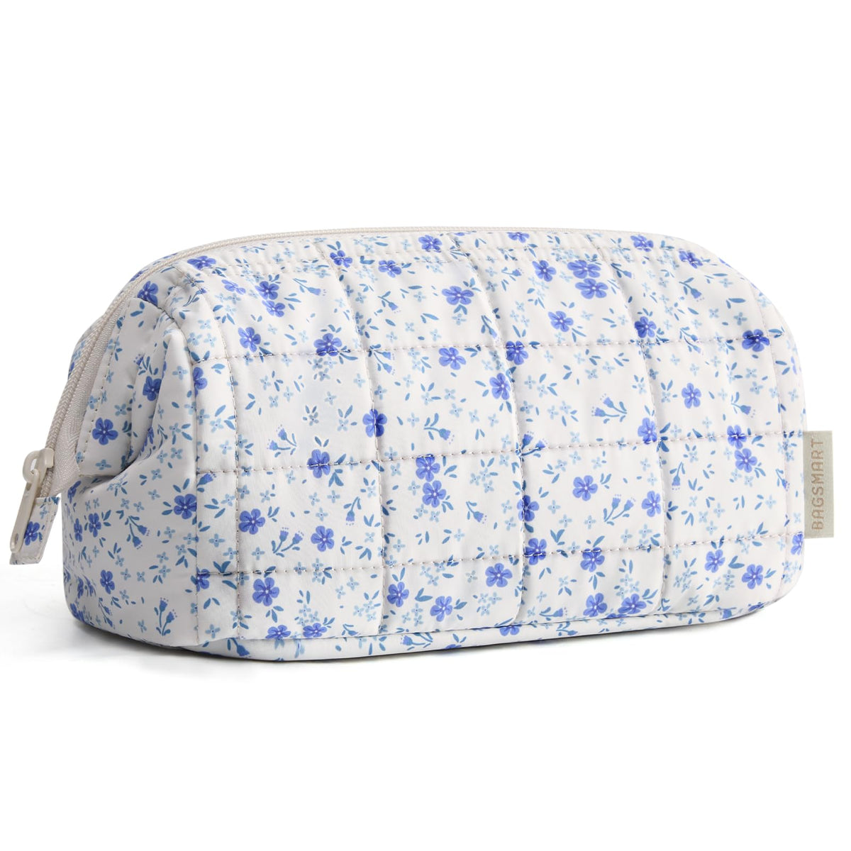 BAGSMART Makeup Bag Travel Toiletry Bag, Wide-open Zipper Pouch, Floral