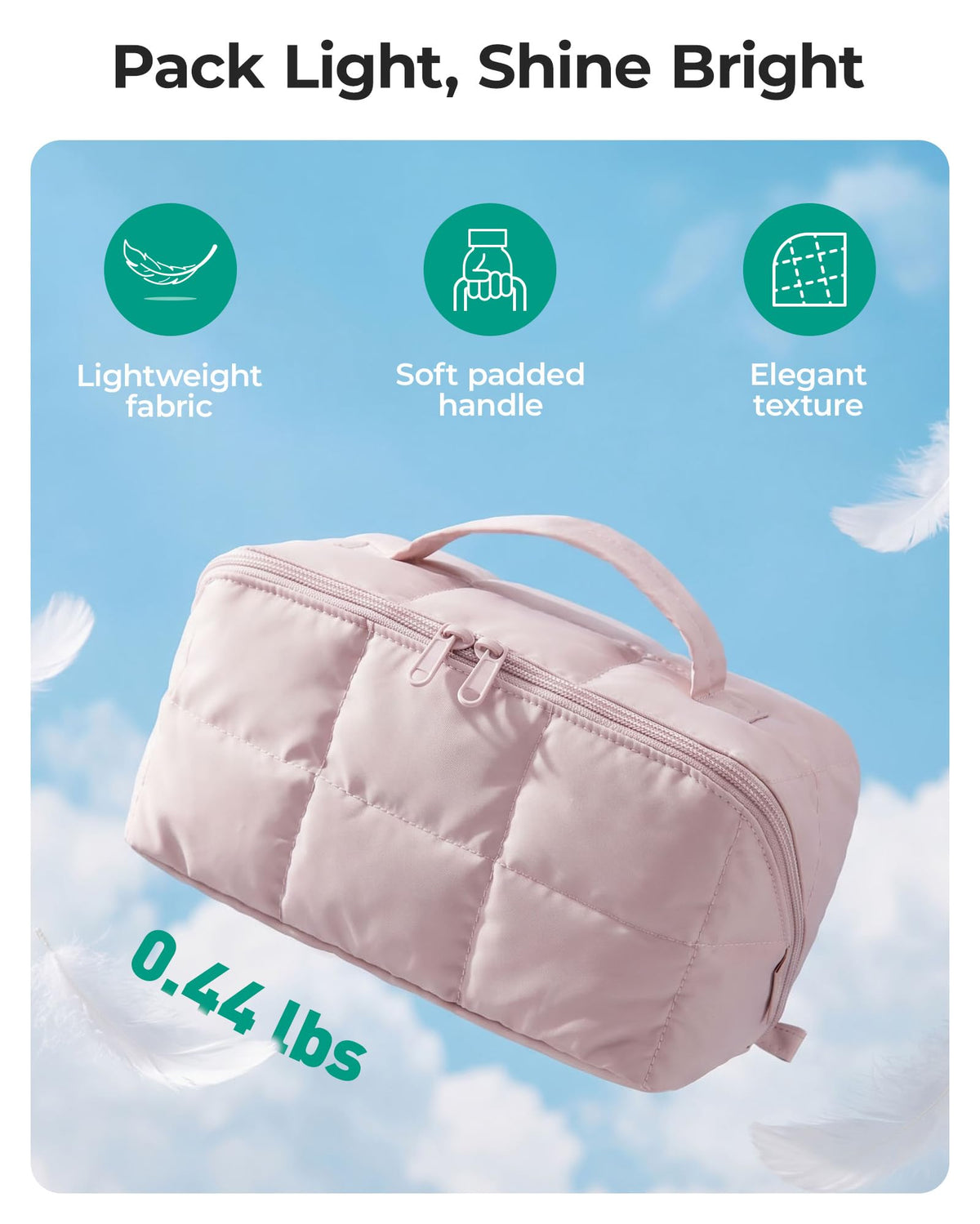 BAGSMART TSA-Ready Makeup Bag, Water-Resistant Travel Toiletry Organizer