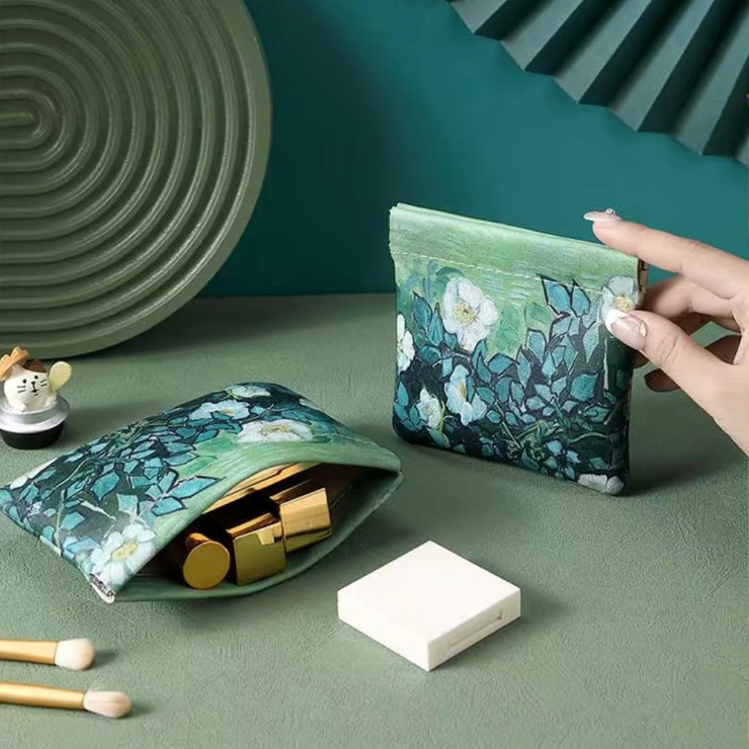 Better-Love 2 Pack Small Makeup Bag for Purse, PU Leather Coin Pouch