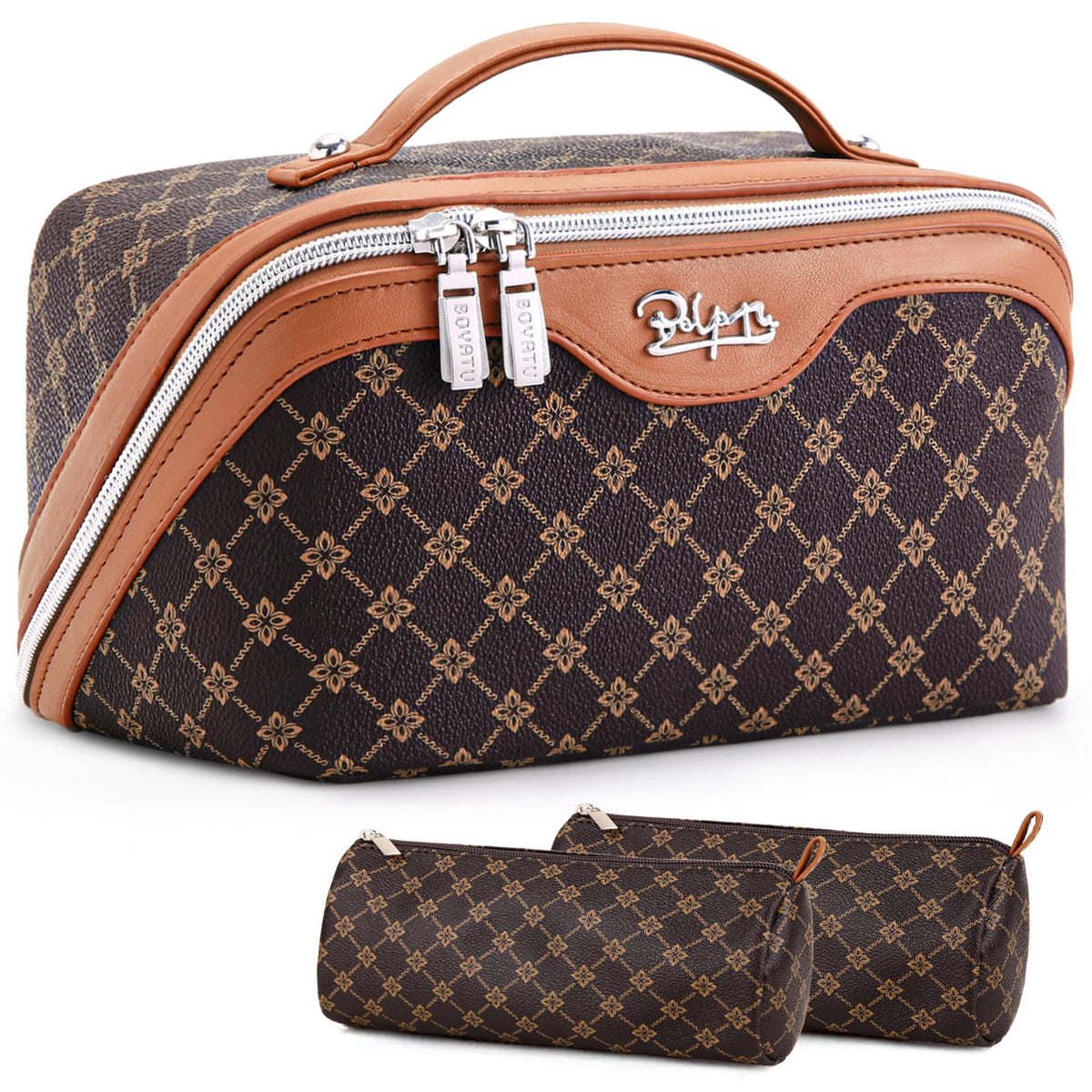 BOYATU Travel Makeup Bag Cosmetic Bags for Women: 3-Piece Make up Bag Set