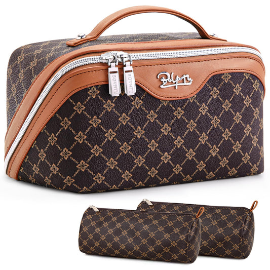 BOYATU Travel Makeup Bag Cosmetic Bags for Women: 3-Piece Make up Bag Set