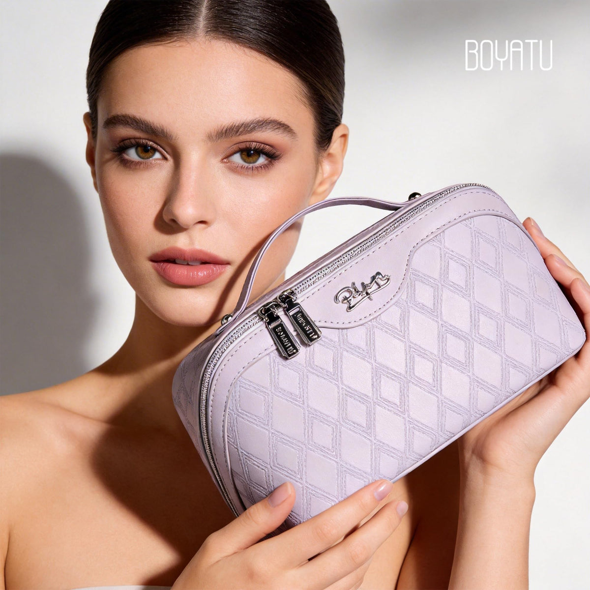 BOYATU Travel Makeup Bag, Large Capacity 3-Piece Cosmetic&Toiletry Bag Set