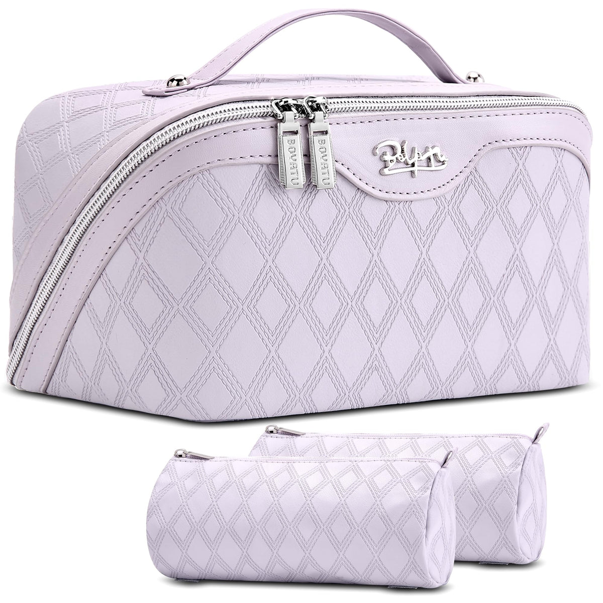 BOYATU Travel Makeup Bag, Large Capacity 3-Piece Cosmetic&Toiletry Bag Set