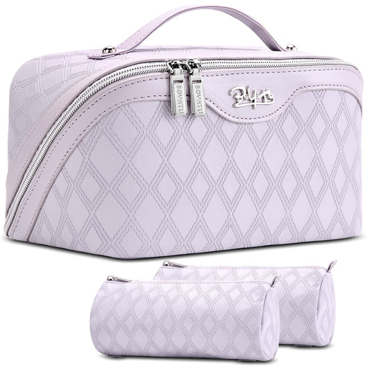 BOYATU Travel Makeup Bag, Large Capacity 3-Piece Cosmetic&Toiletry Bag Set