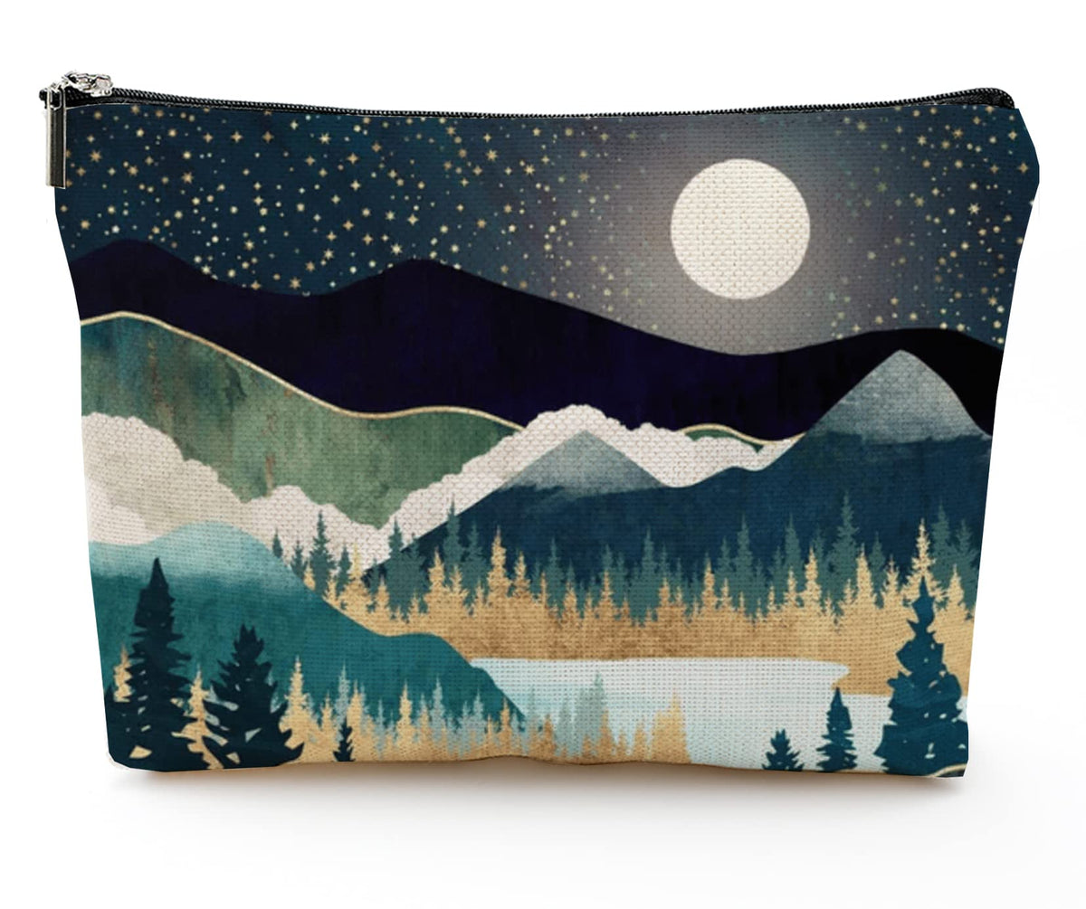 Braytow Forest Makeup Bag Travel Portable Cosmetic Pouch Waterproof Toiletry Organizer Storage Bag Zipper Pouch For Women