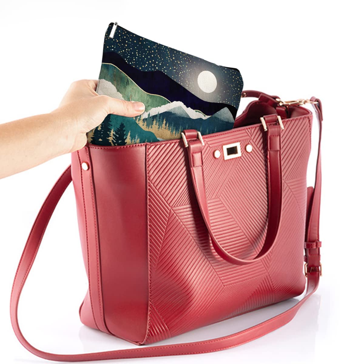 Braytow Forest Makeup Bag Travel Portable Cosmetic Pouch Waterproof Toiletry Organizer Storage Bag Zipper Pouch For Women