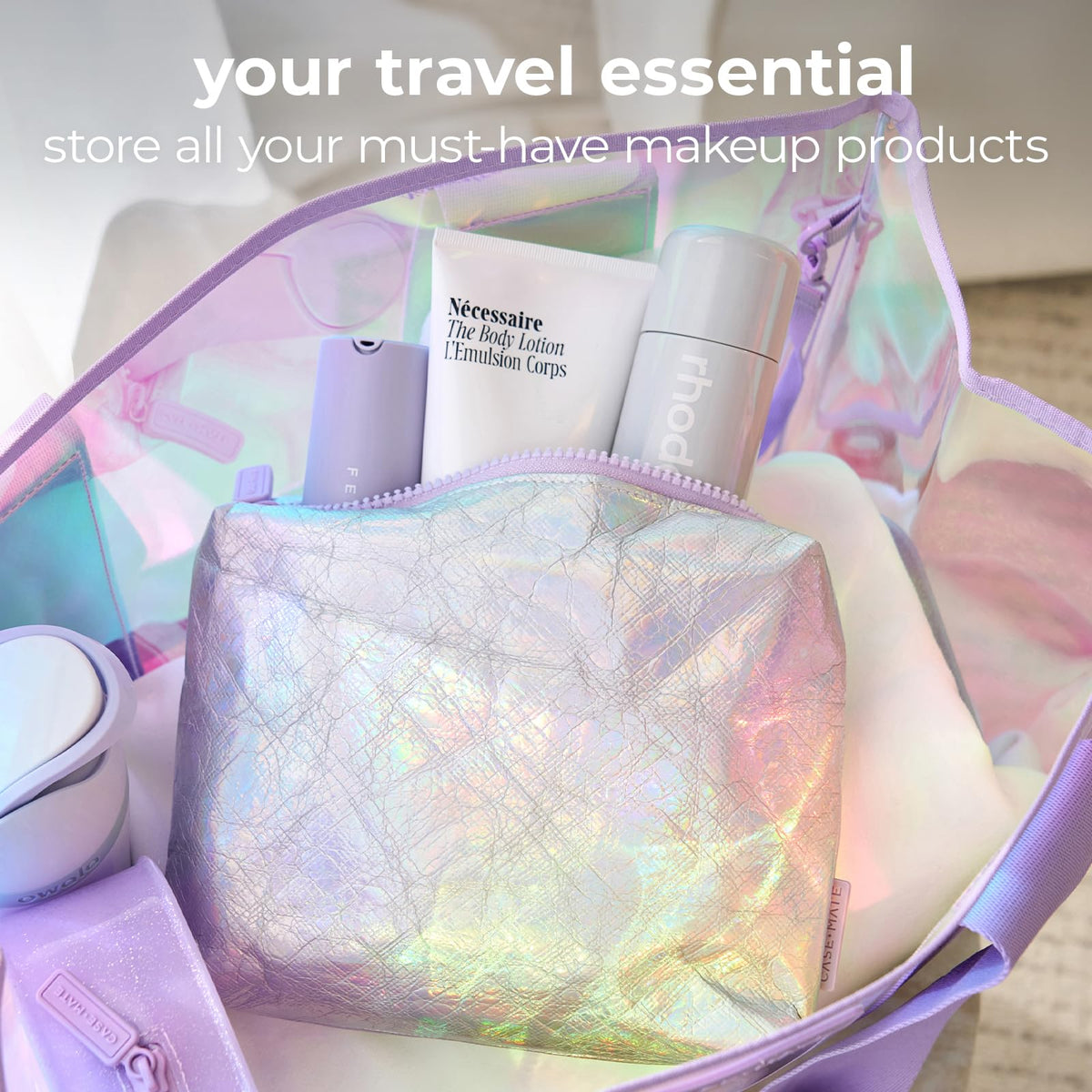 Case-Mate Soap Bubble Essential Crinkle Makeup Bag - Iridescent