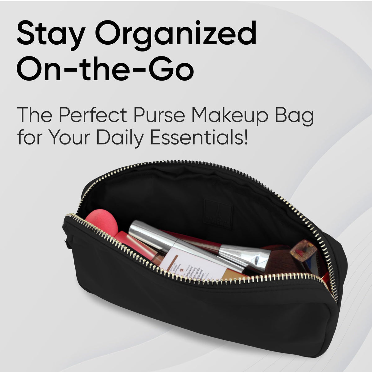 DANCOUR Small Makeup Bag For Purse - Makeup Bag Small Cosmetic Bag For Purse - Mini Pouch Travel Makeup Bag Zipper Pouches Makeup Pouch Mini Organizer For Women and Girls (Black)