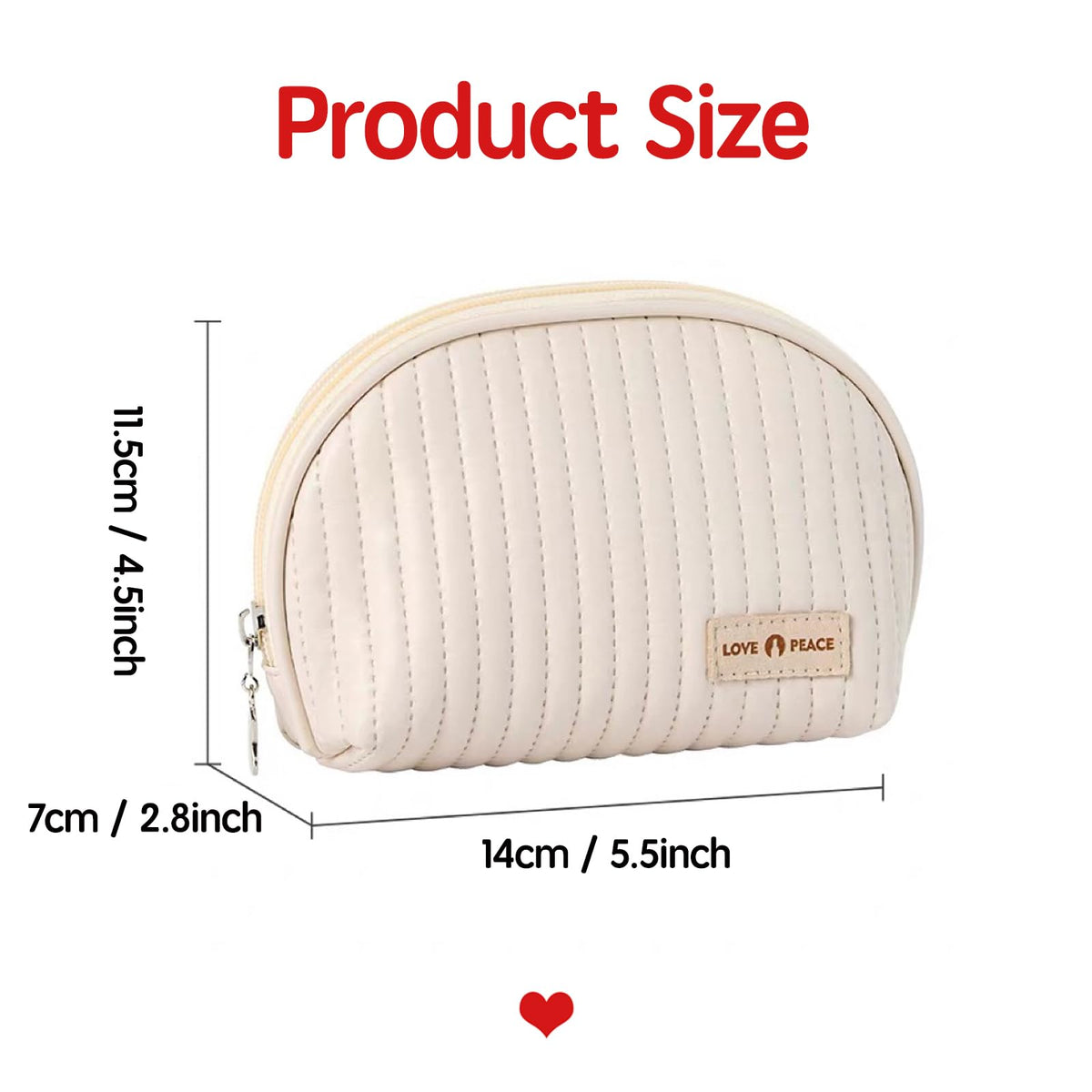 Duleylv Small Makeup Bag for Purse Mini Cosmetic Pouch Waterproof Makeup Organizer for Women Small Cosmetic Bag PU Leather Travel Makeup Bag Lipstick Bag with Zipper Beige