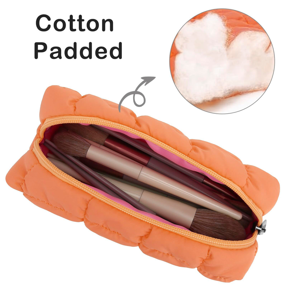 E-Tree Quilted Pencil Case,Makeup Brush Bag,Travel Toiletry Pouch Organizer
