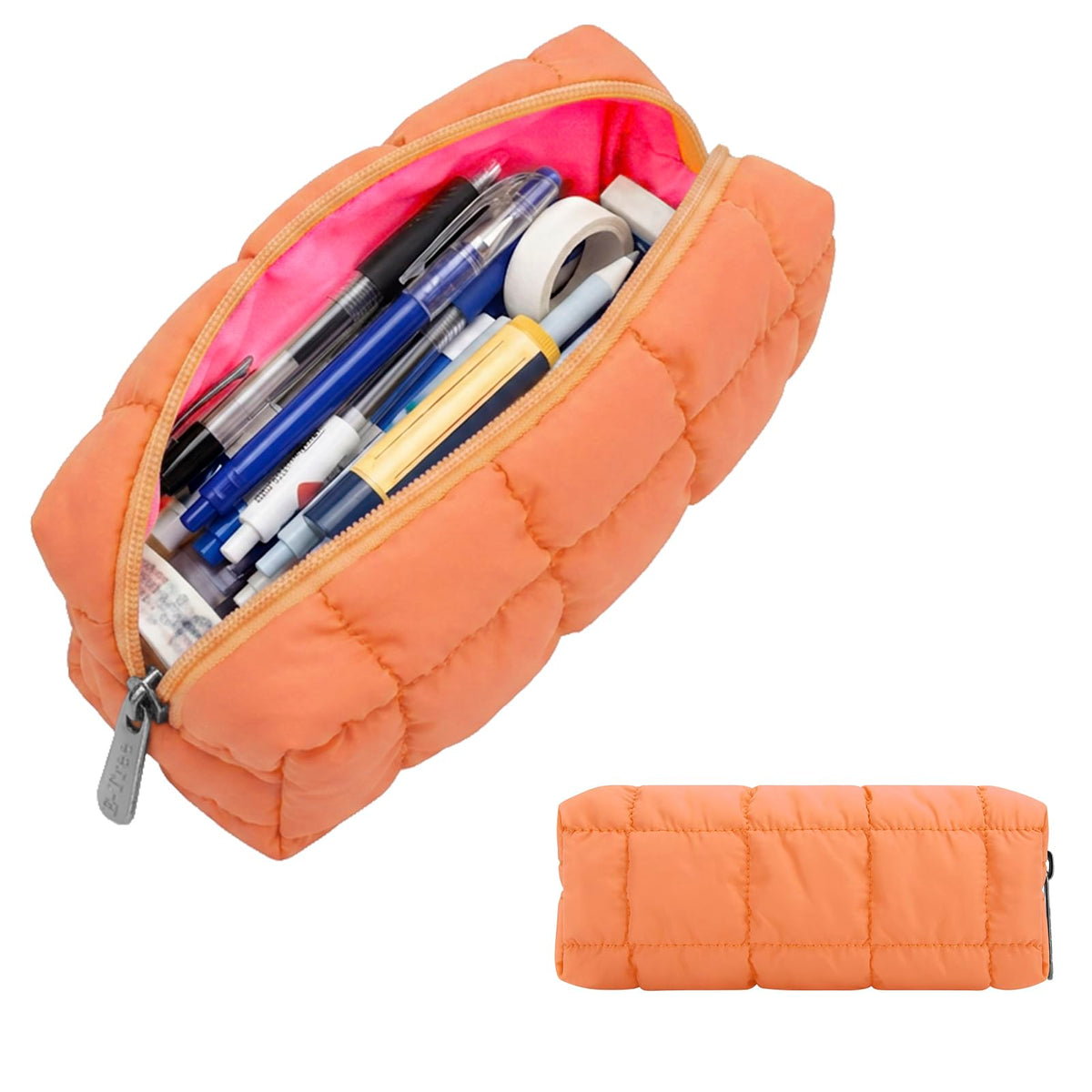 E-Tree Quilted Pencil Case,Makeup Brush Bag,Travel Toiletry Pouch Organizer