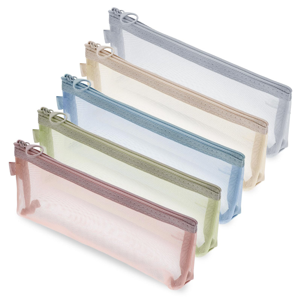 FdcZeyxior 5 PCS Small Clear Makeup Bags, Makeup Brush Bag Portable Travel Cosmetic Bags Multifunctional Small Clear Make up Pouch for Home Office Supplies Cosmetics Make up Travel Accessories