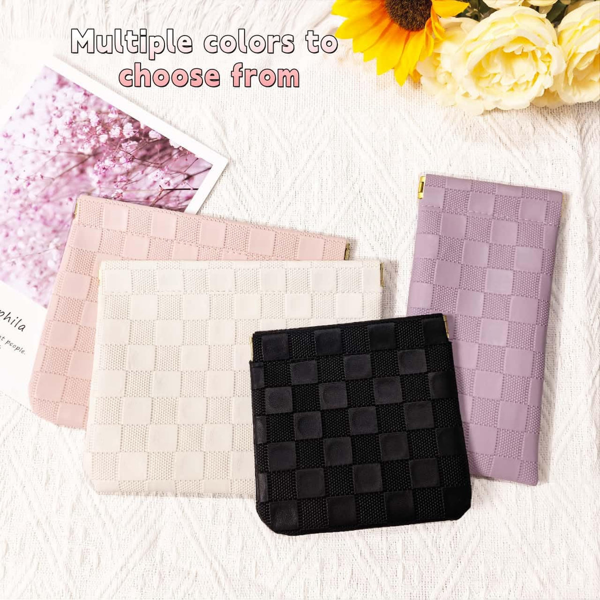 FeciFeco Small Makeup Bag for Purse, Small Pouch for Purse Organizer Insert
