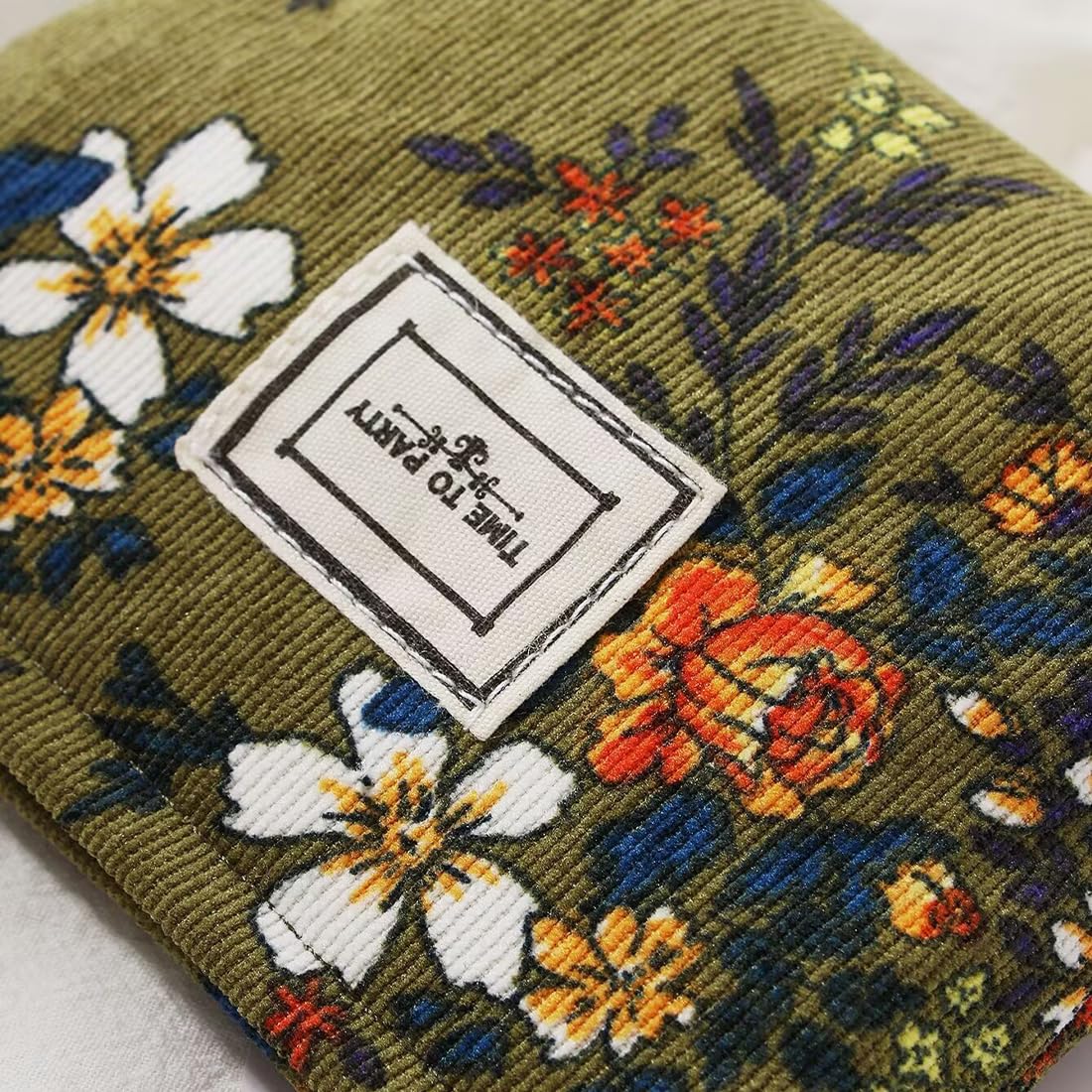 Floral Makeup Bags for Women, Large Cosmetic Pouch for Purse, Dark Green