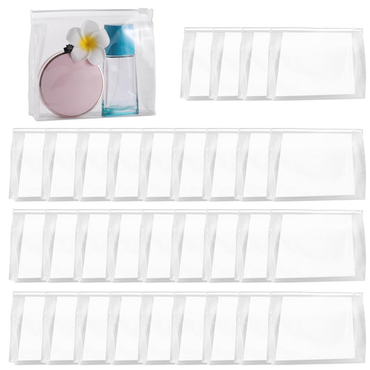 GAWBYET 50 PCS Mini Clear Makeup Bag,Small Clear Zipper Pouch Travel Bag for Toiletries Plastic Cosmetic Organizer Waterproof，for Swimsuit Bikini Travel Vacation(5.9 x 5.1 x 1.4 Inch)