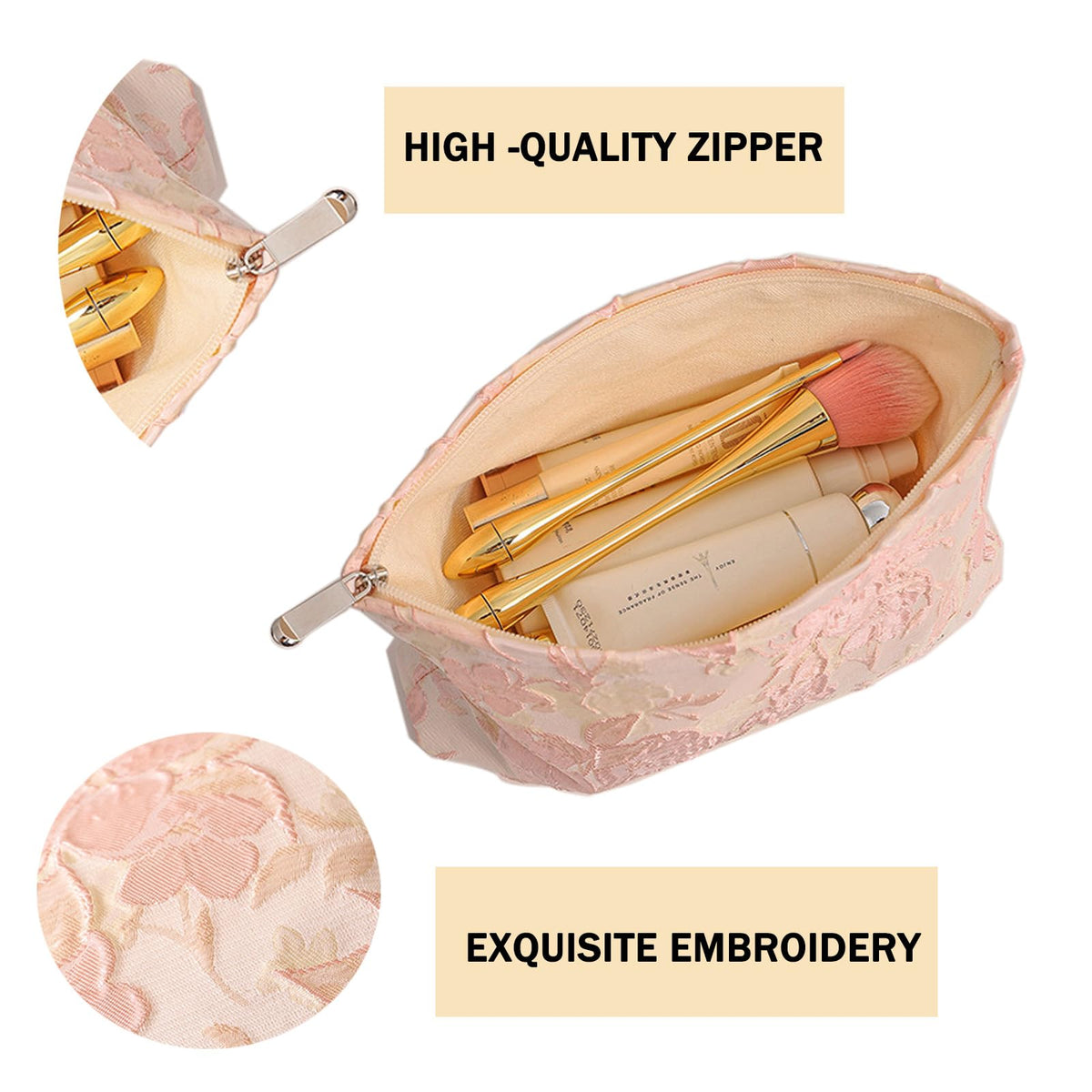 getgto 2 Pcs Makeup Bags, Large Cosmetic Bag Travel Toiletry Bag