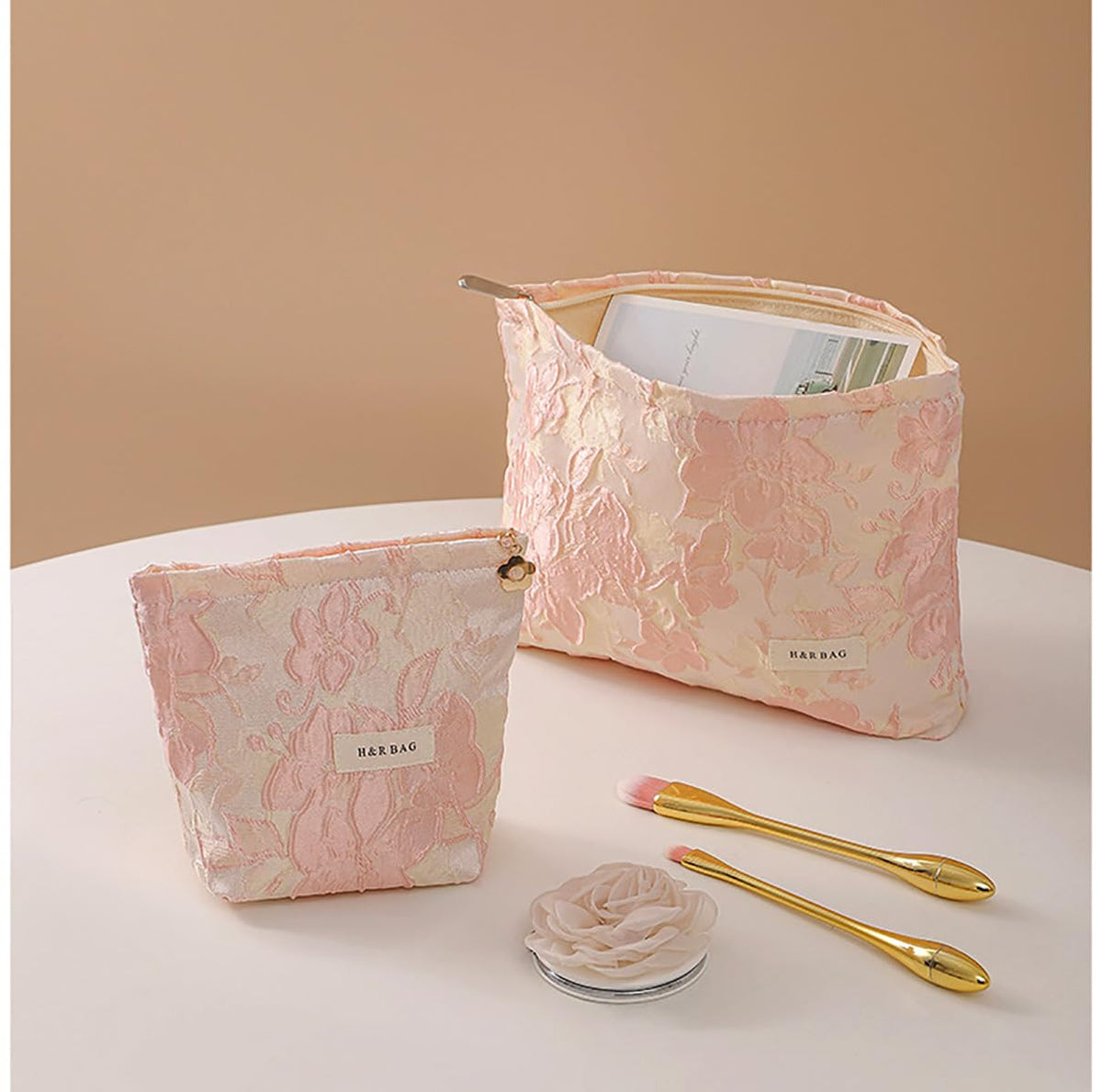 getgto 2 Pcs Makeup Bags, Large Cosmetic Bag Travel Toiletry Bag