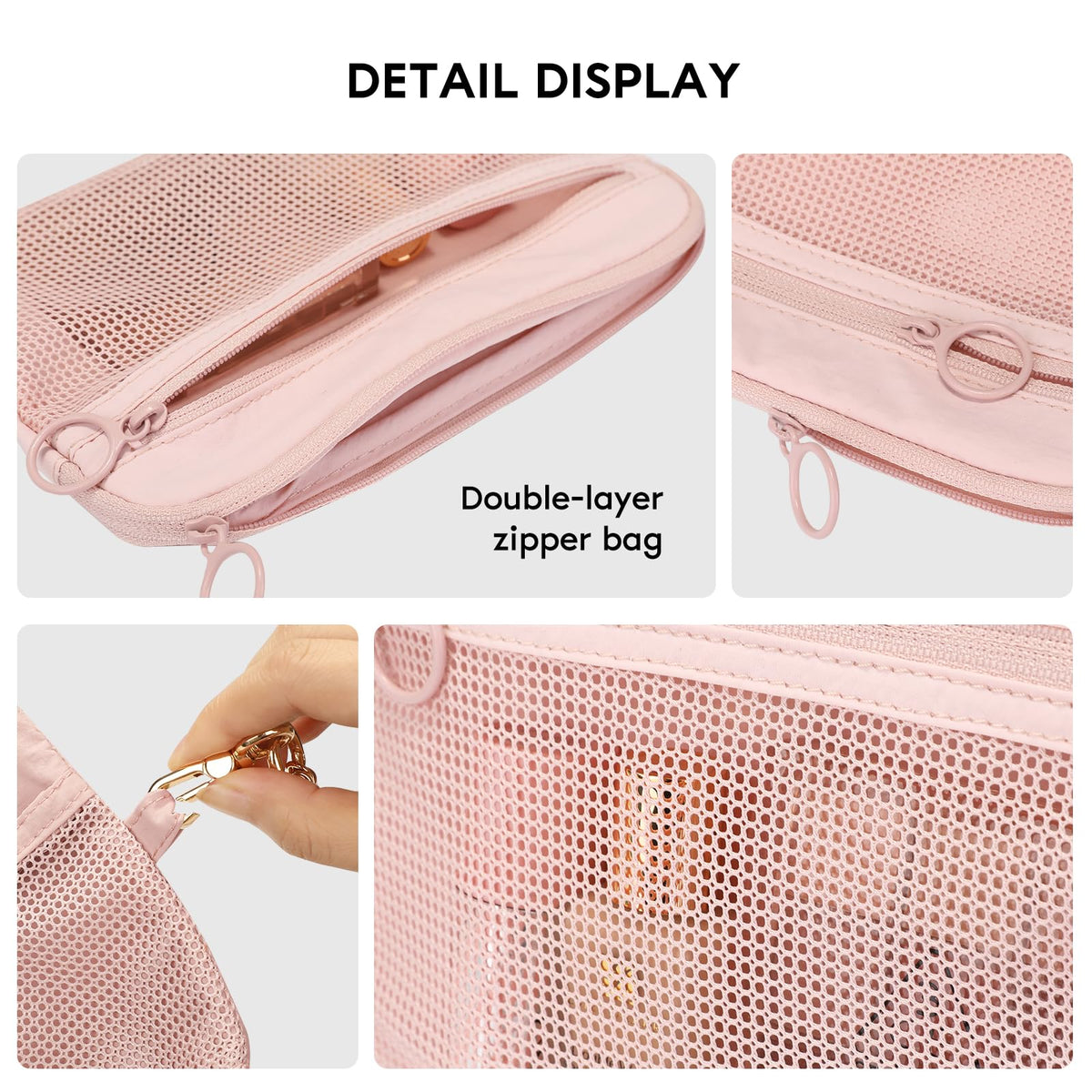 GIVLEFLY 2 PCS Purse Organizer Pouch Set for Women, Lightweight Zipper Storage Pouches for Handbags, Cosmetics, Keys, Cards, Travel Accessories and Daily Essentials