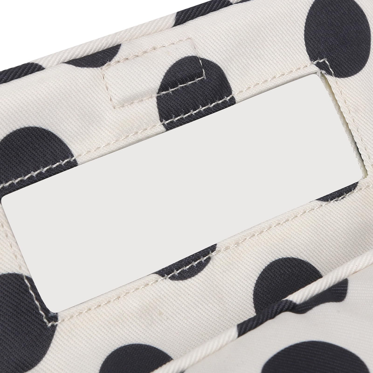 Hibilog Women’s Cute Nylon Makeup Bag with Built-in Mirror, Protable Lightweight Cosmetic Bag, Trendy Toiletry Bag for Travel (White Polka)