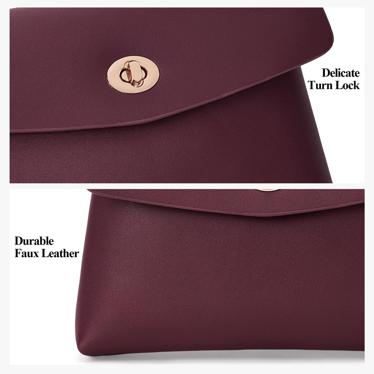 HiTotes Makeup Bag Travel Makeup Pouch for Women Small Cosmetic Pouch PU Leather Pouch Bag Clutch Purse