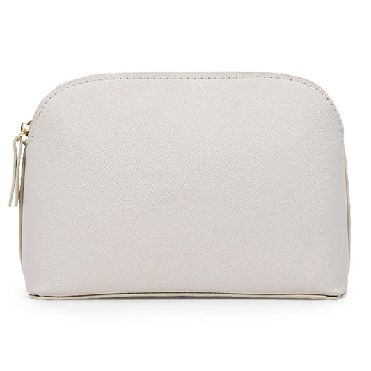 kamumanni Portable Makeup Bag for Women, Small Pu Leather Cosmetic Bag Travel Pouch with Zipper Cosmetic Bag for Purse (Beige)