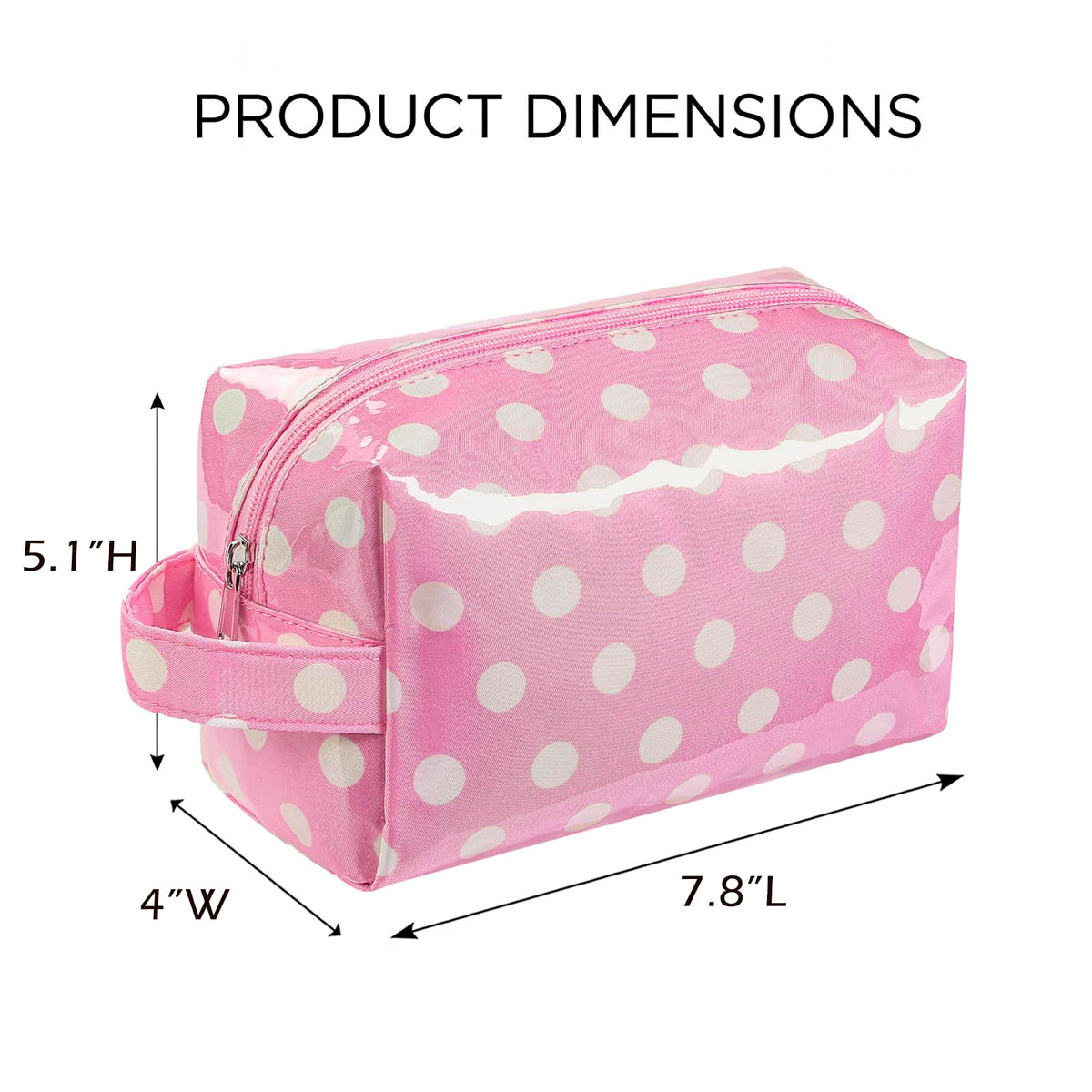 Lestikave PVC Striped Clear Coated Waterproof Makeup Bag(17Light Pink)